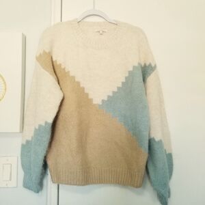 Skies are Blue Color Block Knit Sweater Size M